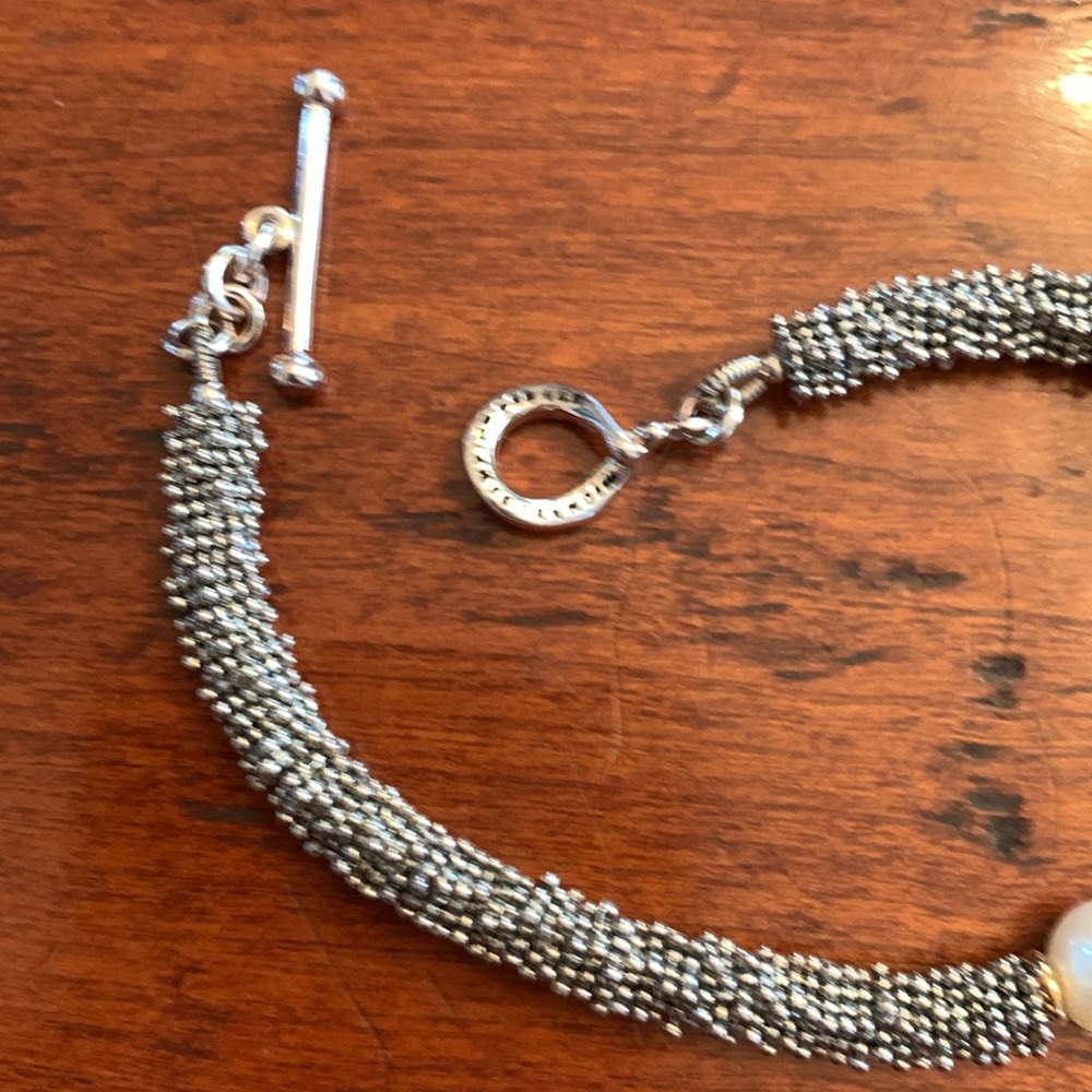 Michael Dawkins Sterling Silver 925 with Solo Pearl Bracelet. - Picture 2 of 6